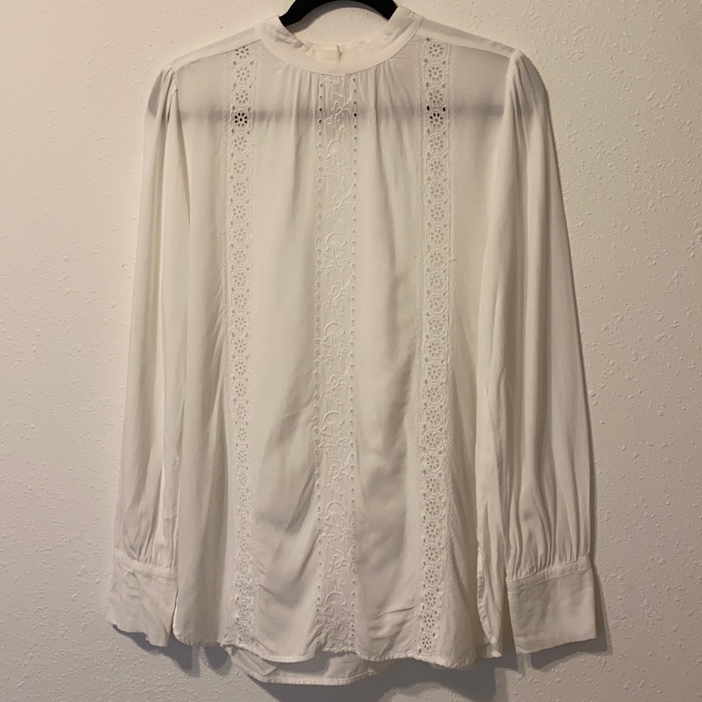Loft long sleeve blouse white size M